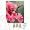 Rózsaszín Hibiszkusz és Kolibri - számfestő készlet - Számfestő.hu - 60×70cm - keretre feszítve