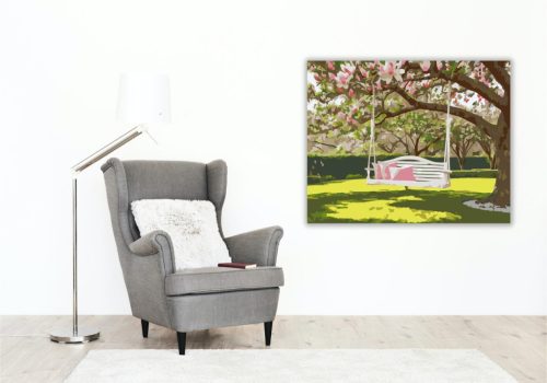 Virágzó Magnólia Hinta - számfestő készlet - Számfestő.hu - 50×60cm - keret nélkül