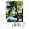 Fűzfa a Nyugodt Folyó Partján - számfestő készlet - Számfestő.hu - 40×50cm - keret nélkül