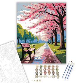 Cseresznyevirág Sétány - számfestő készlet - Számfestő.hu - 40×50cm - keret nélkül