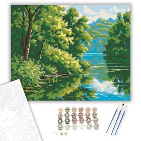 Tóparti Cserjés Nyugalom - számfestő készlet - Számfestő.hu - 40×50cm - keret nélkül