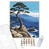 Tengerparti Fenyő a Sziklás Parton - számfestő készlet - Számfestő.hu - 40×50cm - keret nélkül