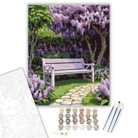 Orgonás Kerti Pad - számfestő készlet - Számfestő.hu - 40×50cm - keret nélkül