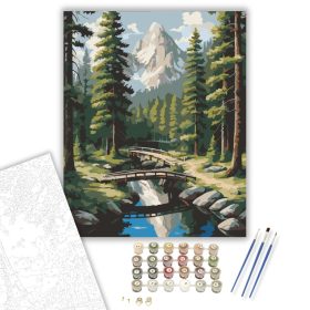 Fenyves Erdő Hegyi Táj - számfestő készlet - Számfestő.hu - 40×50cm - keret nélkül