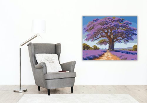 Virágzó Jacaranda Fa - számfestő készlet - Számfestő.hu - 40×50cm - keret nélkül