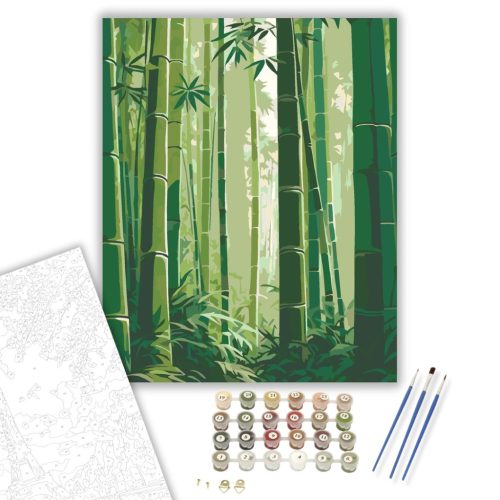 Bambuszerdő Nyugalma - számfestő készlet - Számfestő.hu - 60×70cm - keret nélkül