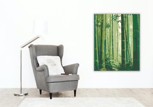 Bambuszerdő Nyugalma - számfestő készlet - Számfestő.hu - 60×70cm - keret nélkül