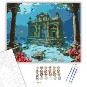 Elsüllyedt Város az Óceán Mélyén - számfestő készlet - Számfestő.hu - 40×50cm - keret nélkül
