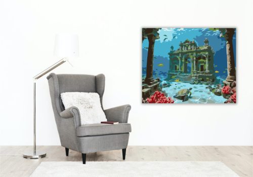 Elsüllyedt Város az Óceán Mélyén - számfestő készlet - Számfestő.hu - 40×50cm - keret nélkül