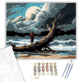 Elhagyatott Sziget és Közeledő Vihar - számfestő készlet - Számfestő.hu - 40×50cm - keret nélkül