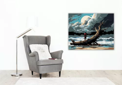 Elhagyatott Sziget és Közeledő Vihar - számfestő készlet - Számfestő.hu - 50×60cm - keret nélkül