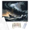 Viharos Tenger és Halászhajó - számfestő készlet - Számfestő.hu - 50×60cm - keret nélkül