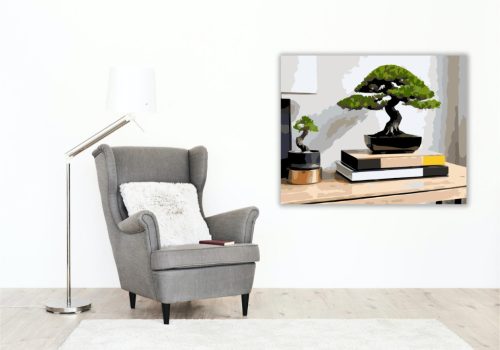 Modern Bonsai a Fa Asztalon - számfestő készlet - Számfestő.hu - 40×50cm - keret nélkül