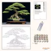 Bonsai Fa Kék Edényben - számfestő készlet - Számfestő.hu - 40×50cm - Keretre feszítve