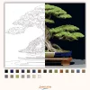 Bonsai Fa Kék Edényben - számfestő készlet - Számfestő.hu - 40×50cm - Keret nélkül