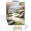 Cseresznyefák és Kőösvény Japánkertben - számfestő készlet - Számfestő.hu - 40×50cm - Keretre feszítve