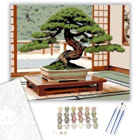 Juniper Bonsai a Tatami Szobában - számfestő készlet - Számfestő.hu - 40×50cm - keret nélkül