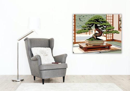 Juniper Bonsai a Tatami Szobában - számfestő készlet - Számfestő.hu - 40×50cm - keret nélkül