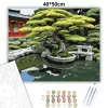 Bonsai Fa Koi Tóval a Japánkertben - számfestő készlet - Számfestő.hu - 40×50cm - Keret nélkül