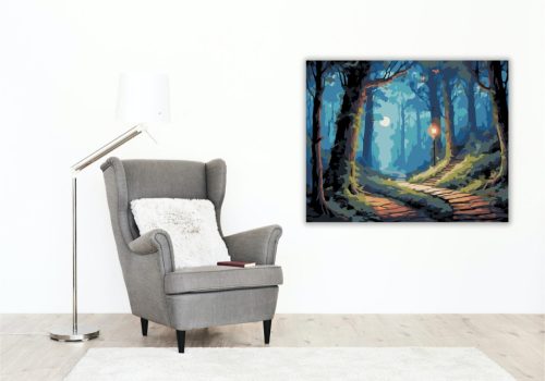 Varázslatos Erdő Tündéres Fényekkel - számfestő készlet - Számfestő.hu - 40×50cm - keret nélkül