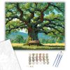 Magányos Tölgy a Mezőségen - számfestő készlet - Számfestő.hu - 60×70cm - keretre feszítve