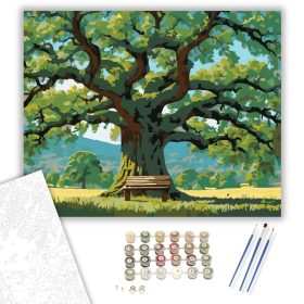 Magányos Tölgy a Mezőségen - számfestő készlet - Számfestő.hu - 40×50cm - keret nélkül