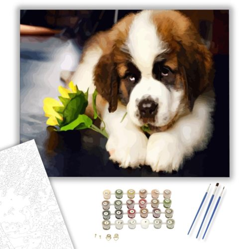 Bernáthegyi virággal - számfestő készlet - Számfestő.hu - 80×100cm - keretre feszítve