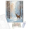 Téli Erdő Szarvassal - számfestő készlet - Számfestő.hu - 60×70cm - keret nélkül