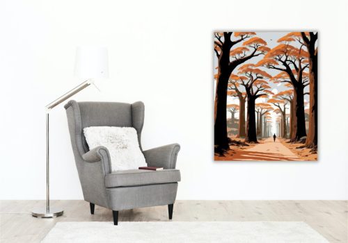 Baobab Fasor Madagaszkárban - számfestő készlet - Számfestő.hu - 80×100cm - keretre feszítve