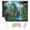 Trópusi Esőerdő Színpompás Papagájokkal - számfestő készlet - Számfestő.hu - 50×60cm - keretre feszítve