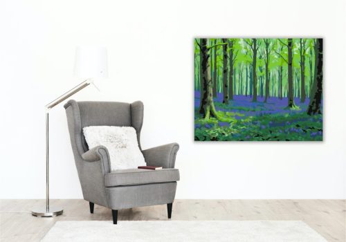 Tavaszi Bükkös Lila Harangvirágokkal - számfestő készlet - Számfestő.hu - 40×50cm - keret nélkül