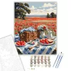 Romantikus Piknik Pipacsmezőn - számfestő készlet - Számfestő.hu - 40×50cm - keretre feszítve