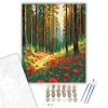Pipacsok Erdei Tisztáson - számfestő készlet - Számfestő.hu - 40×50cm - keretre feszítve