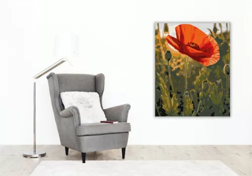Naplementében Ragyogó Pipacs - számfestő készlet - Számfestő.hu - 40×50cm - keret nélkül