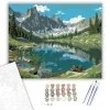 Alpesi Tópart Vadvirágokkal - számfestő készlet - Számfestő.hu - 60×70cm - keret nélkül