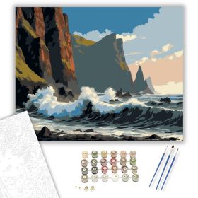 Vulkáni Partok és Törőhullámok - számfestő készlet - Számfestő.hu - 40×50cm - keret nélkül