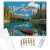 Hegyi Tó a Vörös Kenuval - számfestő készlet - Számfestő.hu - 50×60cm - keret nélkül