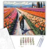 Kerékpáros a Tulipános Út Mentén - számfestő készlet - Számfestő.hu - 40×50cm - keret nélkül