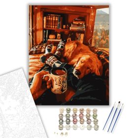 Otthoni pihenés - számfestő készlet - Számfestő.hu - 40×50cm - keret nélkül