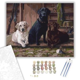Vadászkutyák - számfestő készlet - Számfestő.hu - 40×50cm - keret nélkül