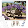 Régi Fakocsi Levendulával - számfestő készlet - Számfestő.hu - 50×60cm - keretre feszítve