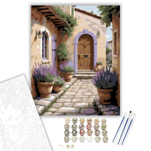 Levendulával Szegélyezett Európai Udvar - számfestő készlet - Számfestő.hu - 40×50cm - keret nélkül