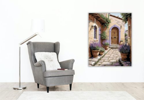 Levendulával Szegélyezett Európai Udvar - számfestő készlet - Számfestő.hu - 40×50cm - keret nélkül