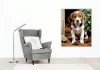 Beagle Kölyök a Kertben - számfestő készlet - Számfestő.hu - 80×100cm - keret nélkül
