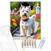 West Highland White Terrier a Kerti Ösvényen - számfestő készlet - Számfestő.hu - 80×100cm - keret nélkül