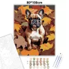 Francia Bulldog Őszi Levelek Között - számfestő készlet - Számfestő.hu - 80×100cm - Keret nélkül