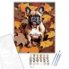 Francia Bulldog Őszi Levelek Között - számfestő készlet - Számfestő.hu - 60×70cm - keret nélkül