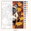 Francia Bulldog Őszi Levelek Között - számfestő készlet - Számfestő.hu - 40×50cm - Keret nélkül