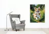 Corgi Fut a Mezőn - számfestő készlet - Számfestő.hu - 40×50cm - keret nélkül