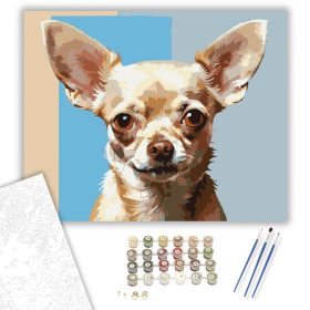 Chihuahua Portré - számfestő készlet - Számfestő.hu - 40×50cm - keret nélkül